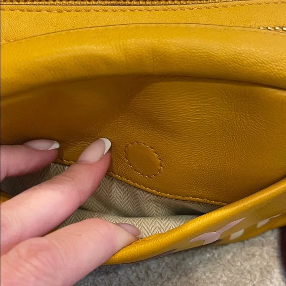 Tory Burch Mustard Crossbody with Embroidered Strap - Picture 7 of 8